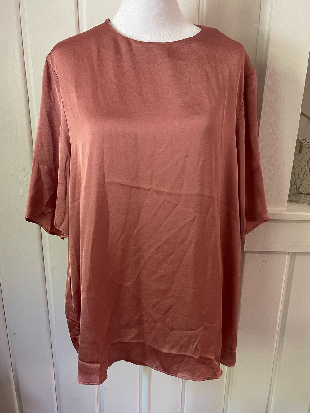 Mango Dusty Mauve Satin Blouse